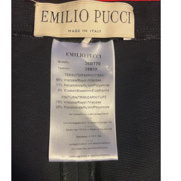 Emilio Pucci Black Cigarette Pants Side Lace Panel Detail SZ 8 - Picture 9 of 13